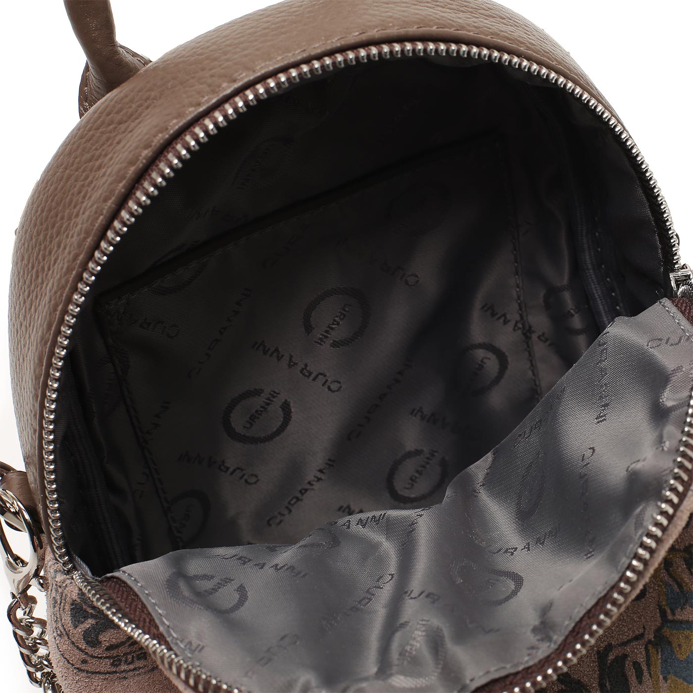 Кожаный рюкзак с принтом Curanni 