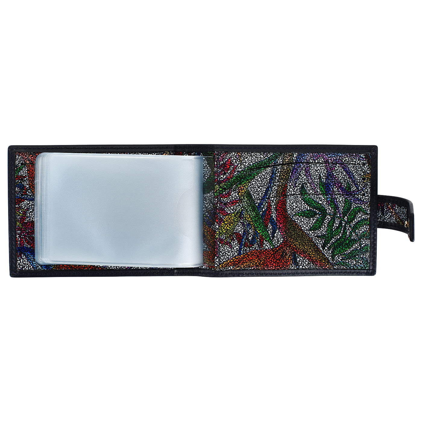 Синяя кожаная визитница Aurelli Luna tropico