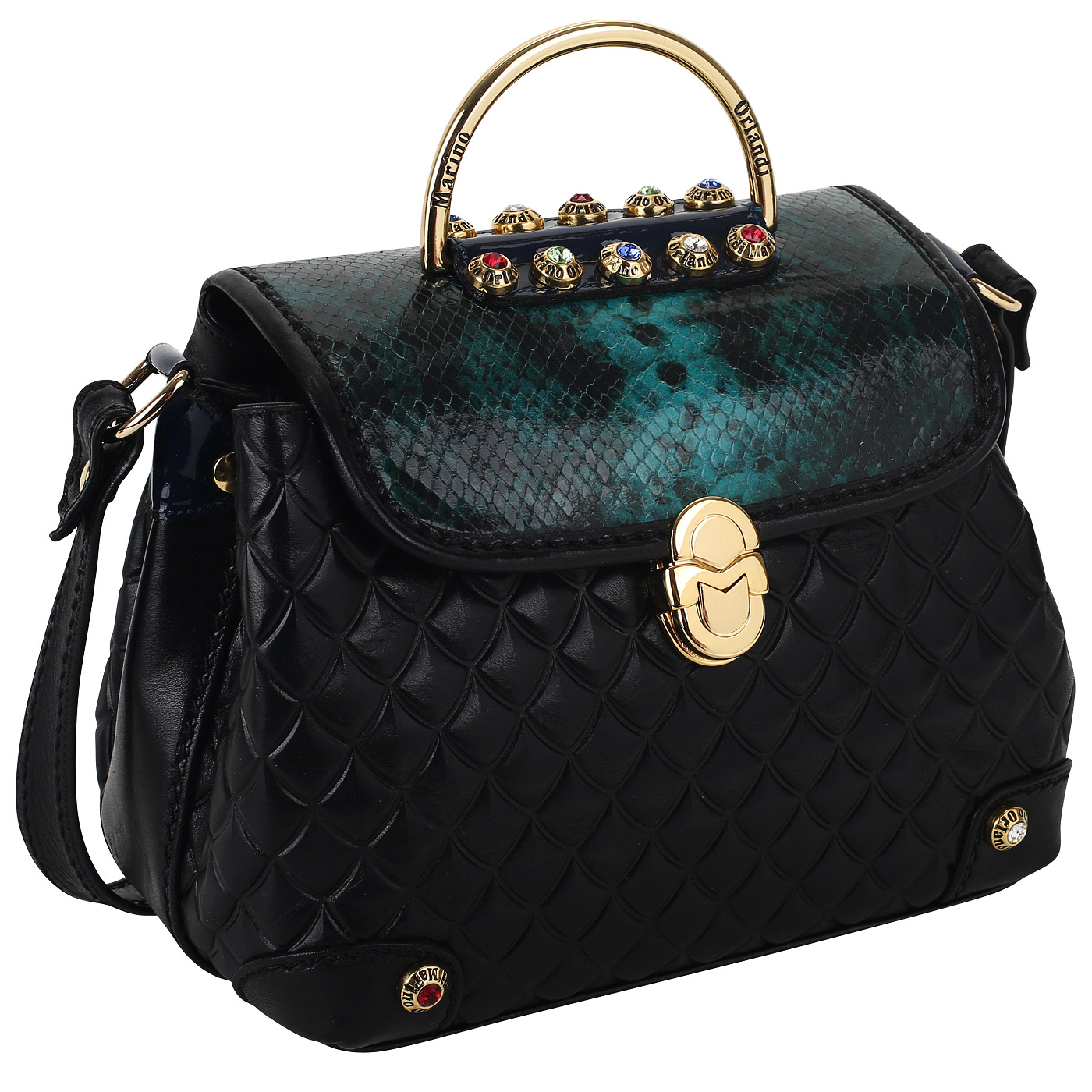 Сумка из комбинированной кожи Marino Orlandi 