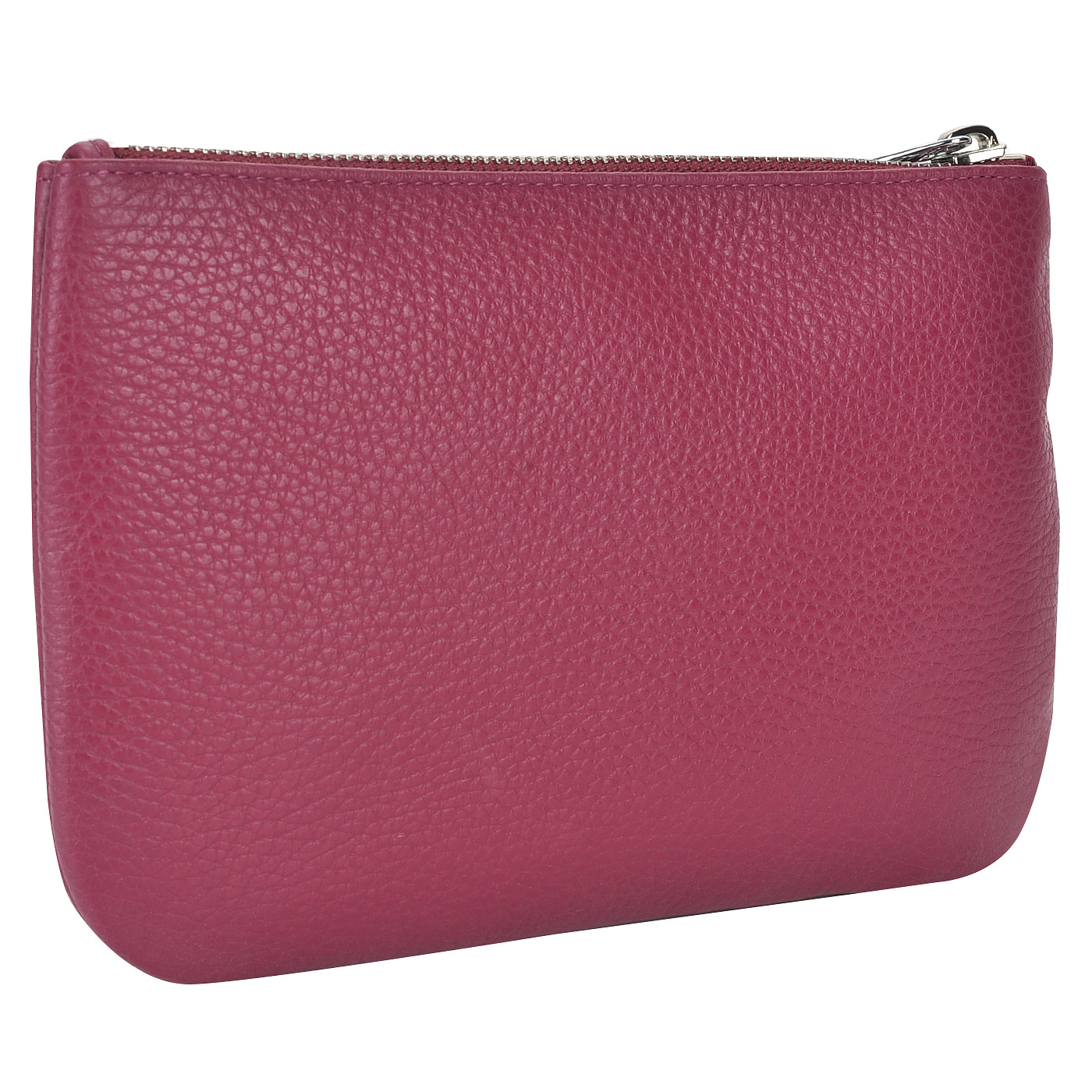 Бордовая кожаная женская косметичка Aurelli 