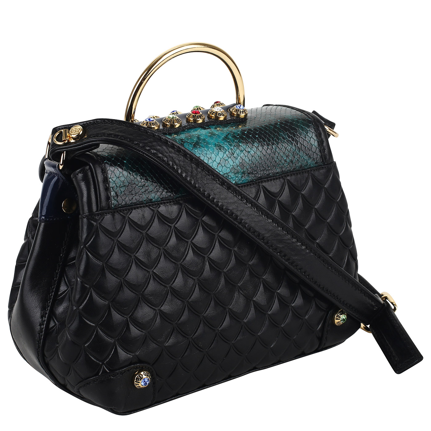 Сумка из комбинированной кожи Marino Orlandi 